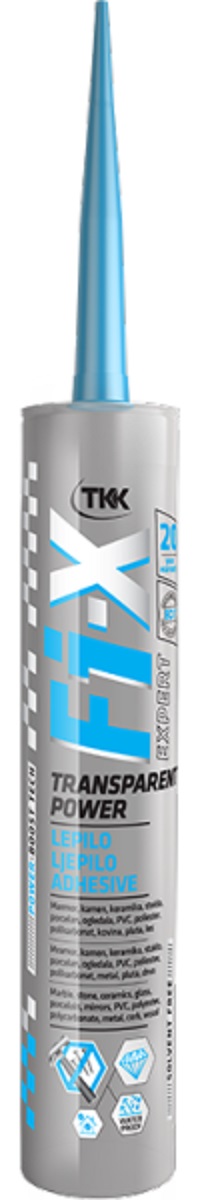 TKK Fi-X Power víztiszta építési ragasztó.